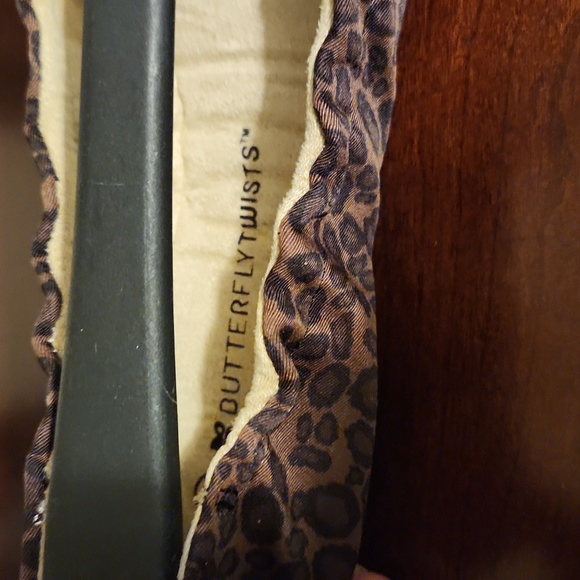 Butterfly Twists Ballet Flats  Color is Jamie Tan Satin Leopard - Picture 4 of 6